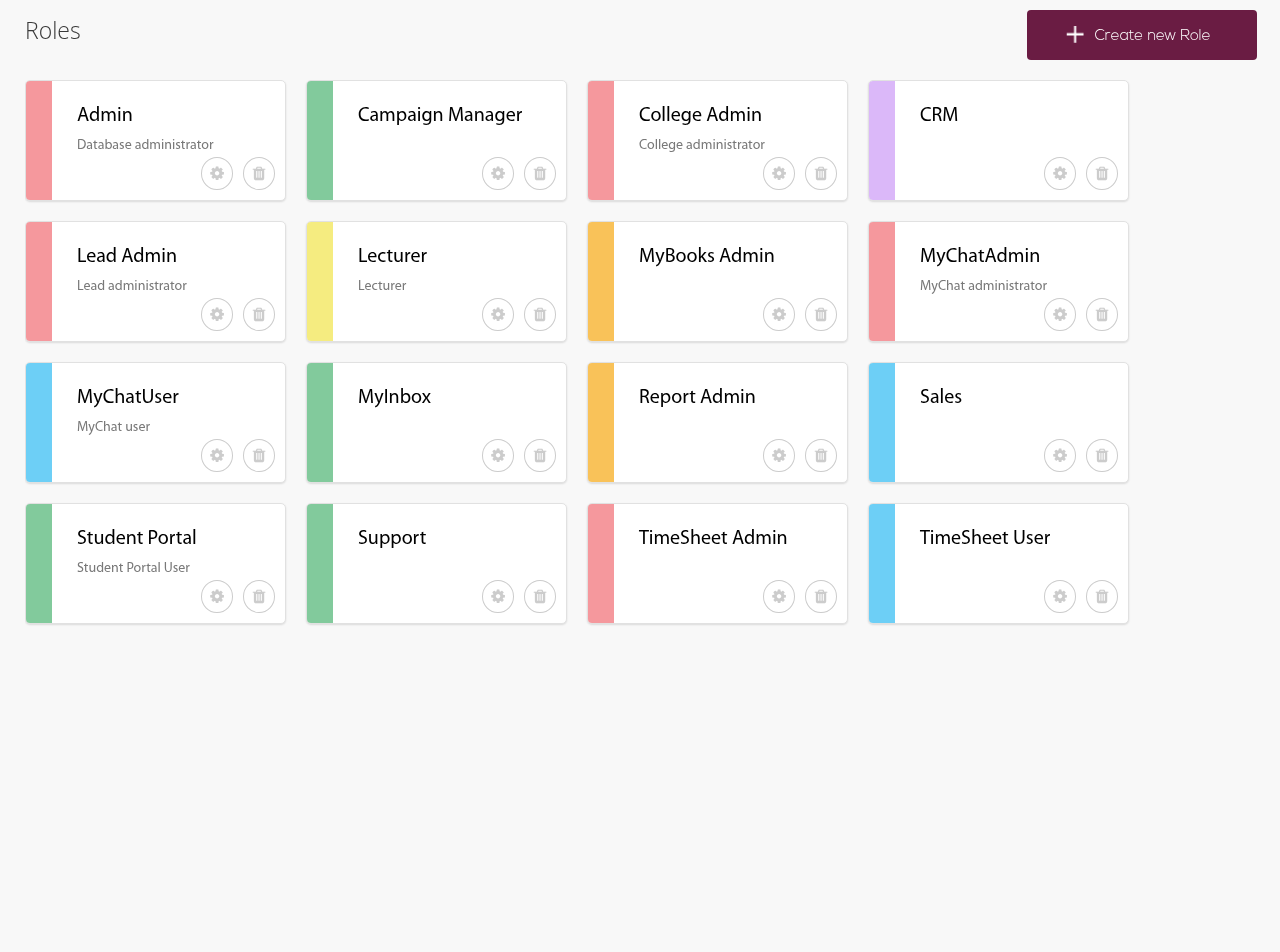ניהול תפקידים והרשאות — רשימת התפקידים במערכת